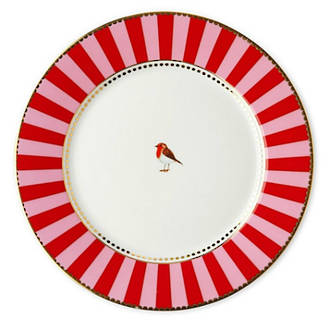 Pip Studio Love Birds Red STRIPE Dinner Plate