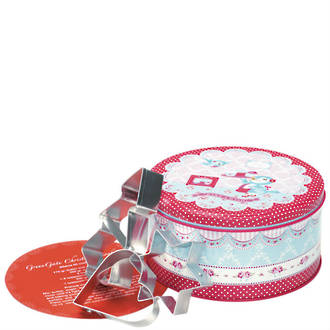 Greengate Tin with cookie cutters "Bake a Wish"