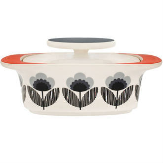 Orla Kiely Poppy Blue Butter Dish