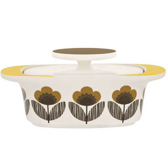 Orla Kiely Poppy Brown Butter Dish