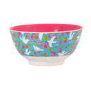 RICE Melamine Bowl Turquoise Dove Print