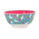 RICE Melamine Bowl Turquoise Dove Print