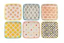 General Eclectic set of 6 small square plates