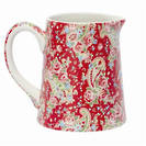 Greengate Stoneware Jug 0.5 L Paisley Red
