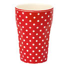 Greengate Stoneware French Latte Cup Spot Red