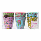 RICE Melamine Set of 6 Cups star print