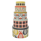 Orla Kiely pear print set of 5 round tins