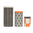 Orla Kiely set of 3 canisters Blue & Poppy
