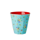 RICE Melamine Cup Aqua Flowers