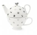 Miss Etoile Teapot for one Silver dots