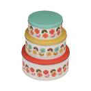 Mid century poppy cake tin set